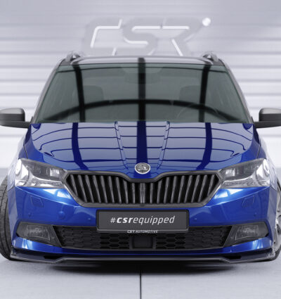 Lame de parechoc avant pour Skoda Fabia 3 (Typ NJ) toutes carrosseries (facelift) (2019-2021) - Fabriqué en ABS (6 finitions au choix)