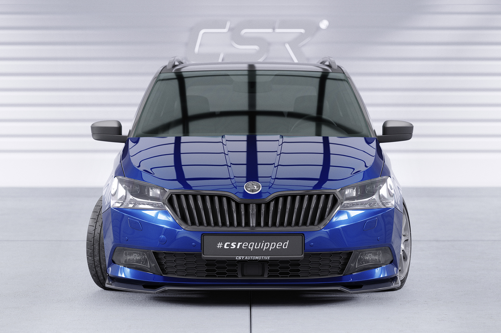 Lame de parechoc avant pour Skoda Fabia 3 (Typ NJ) toutes carrosseries (facelift) (2019-2021) - Fabriqué en ABS (6 finitions au choix)
