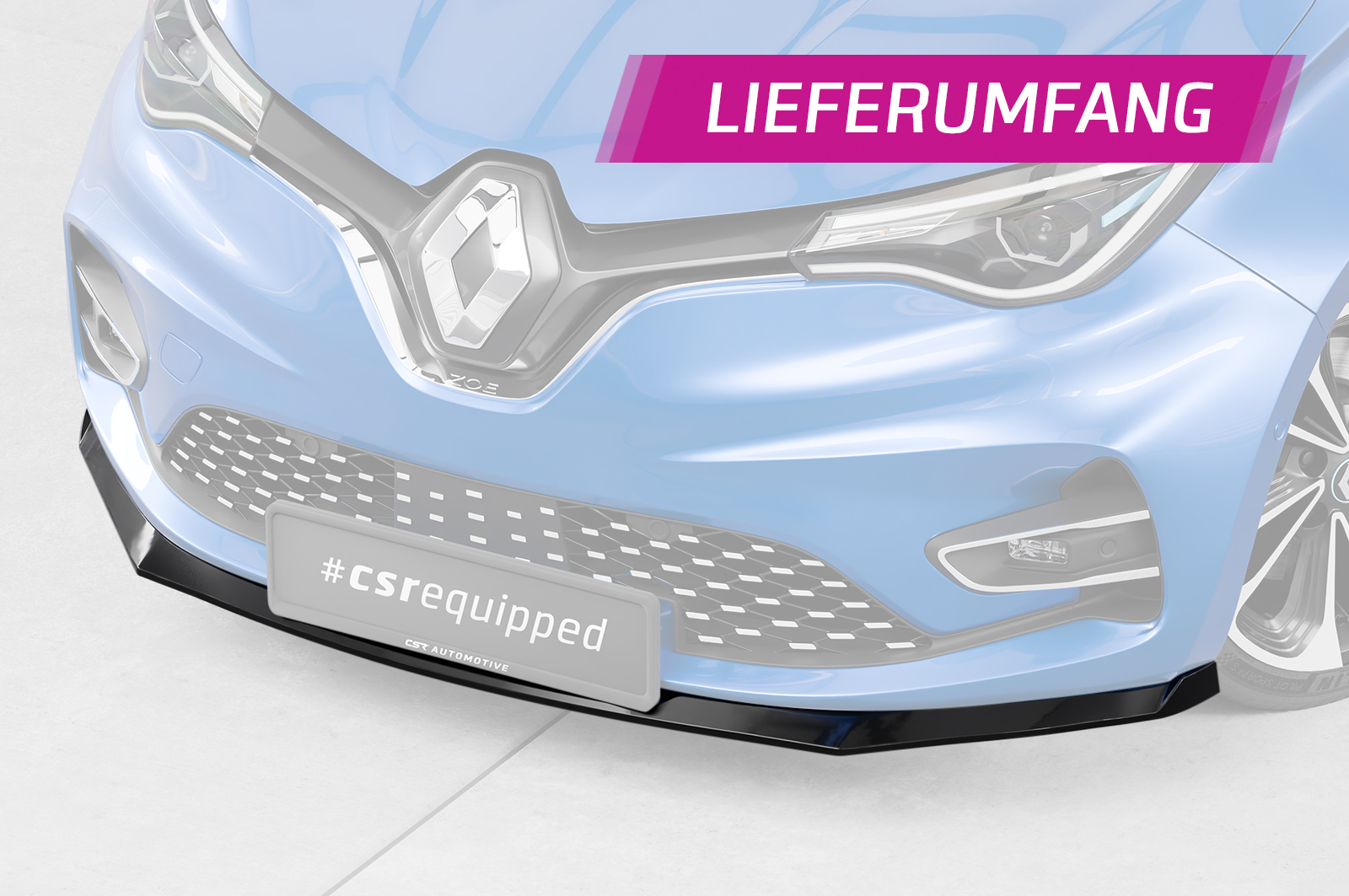 Lame de parechoc avant pour Renault Zoe toutes carrosseries (facelift) (depuis 2019) - Fabriqué en ABS (6 finitions au choix)