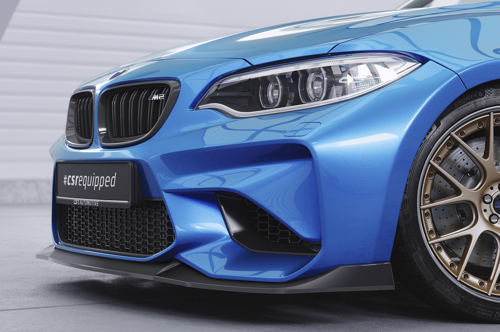 Lame de parechoc avant pour BMW M2 (F87) toutes carrosseries (2016-2020) - Fabriqué en ABS (6 finitions au choix)