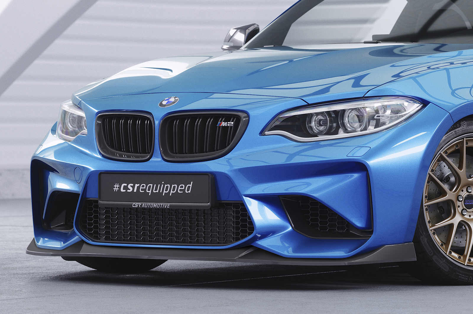 Lame de parechoc avant pour BMW M2 (F87) toutes carrosseries (2016-2020) - Fabriqué en ABS (6 finitions au choix)