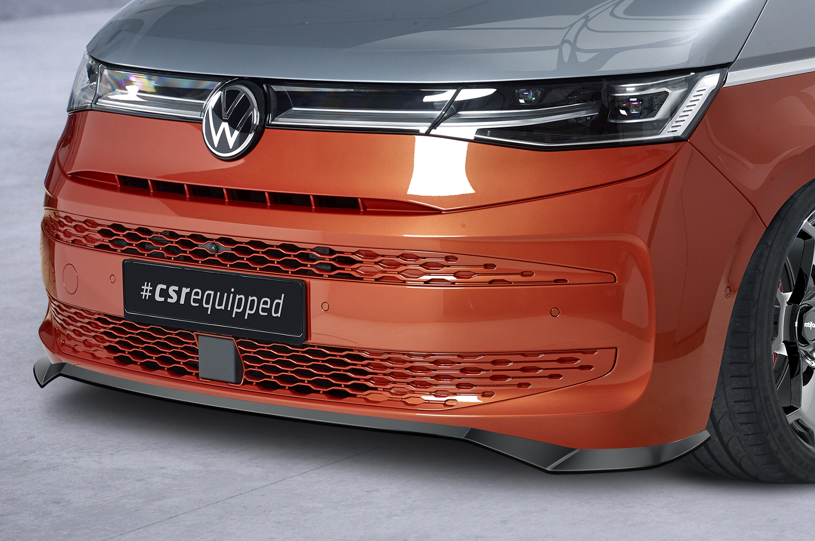 Lame de parechoc avant pour VW T7 Multivan / Life / "Edition" / Style / "Energetic" (depuis 2021) - Fabriqué en ABS (6 finitions au choix)