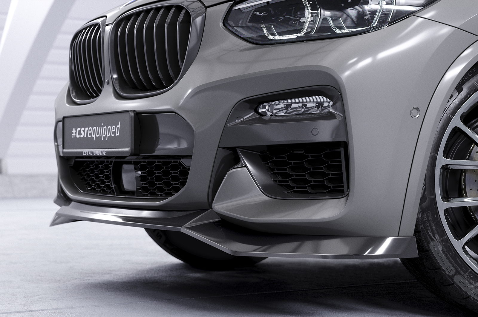Lame de parechoc avant pour BMW X3 G01 / X4 G02 M Sportpaket (Pack M) / M40i / M40d (2017-2021) - Fabriqué en ABS (6 finitions au choix)
