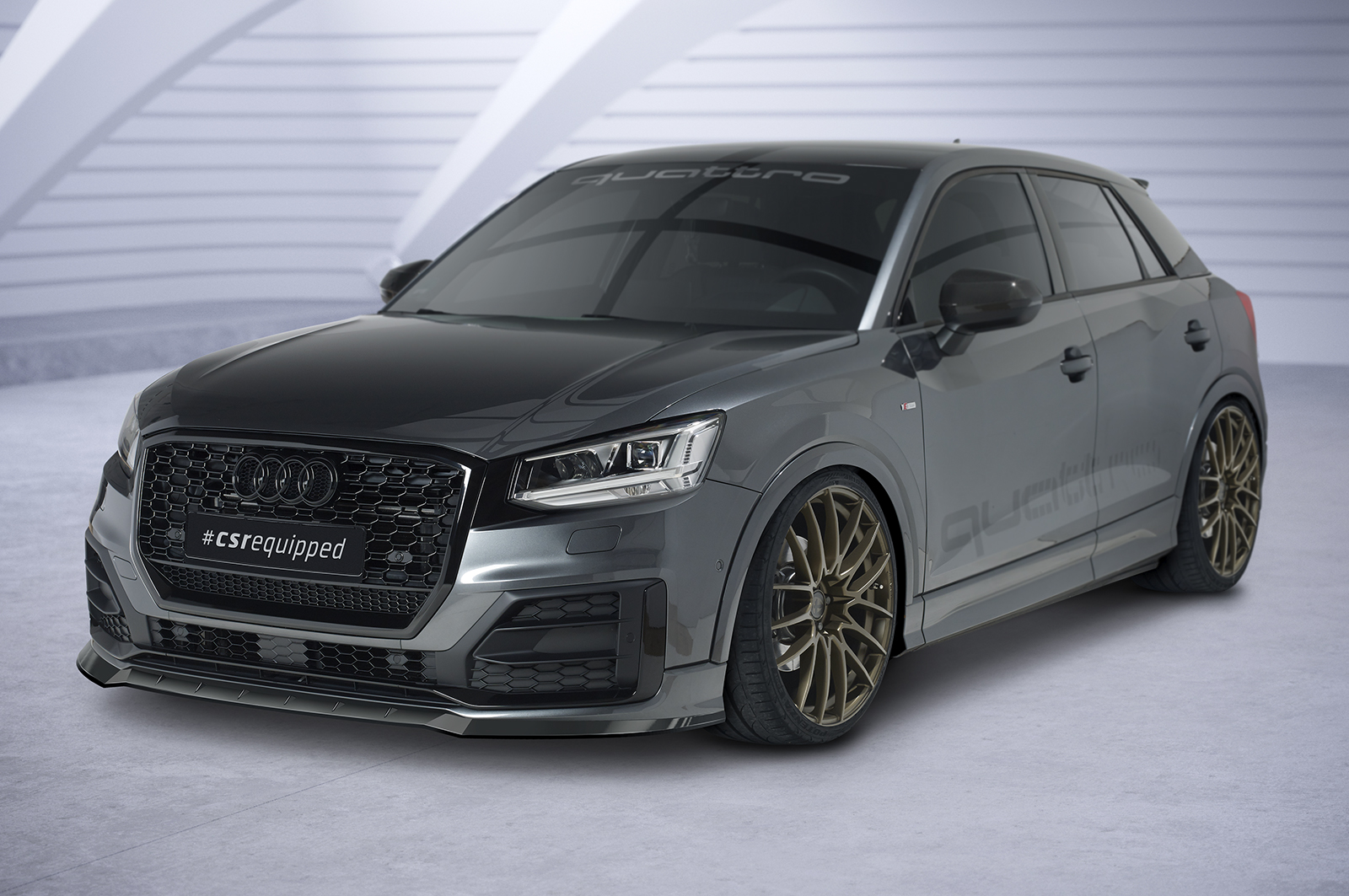 Lame de parechoc avant pour Audi Q2 (Typ GA) S-Line / préfacelift (2016-2020) - Fabriqué en ABS (6 finitions au choix)
