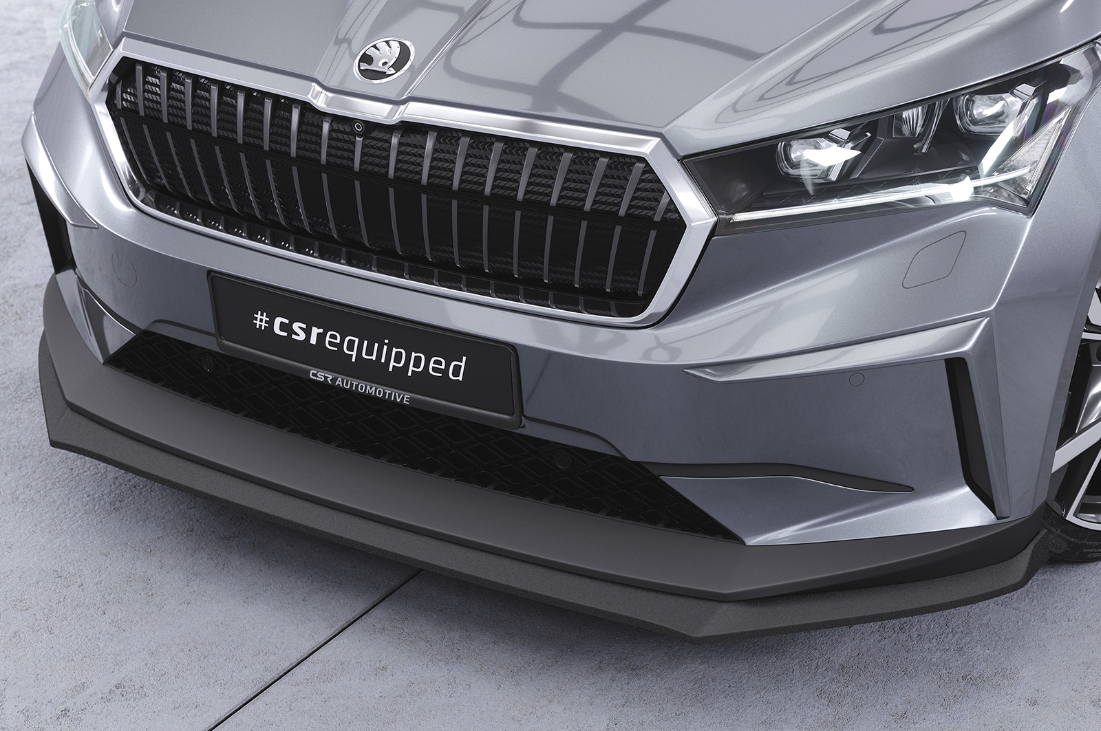 Lame de parechoc avant pour Skoda Enyaq iV toutes carrosseries (depuis 2020) - Fabriqué en ABS (6 finitions au choix)