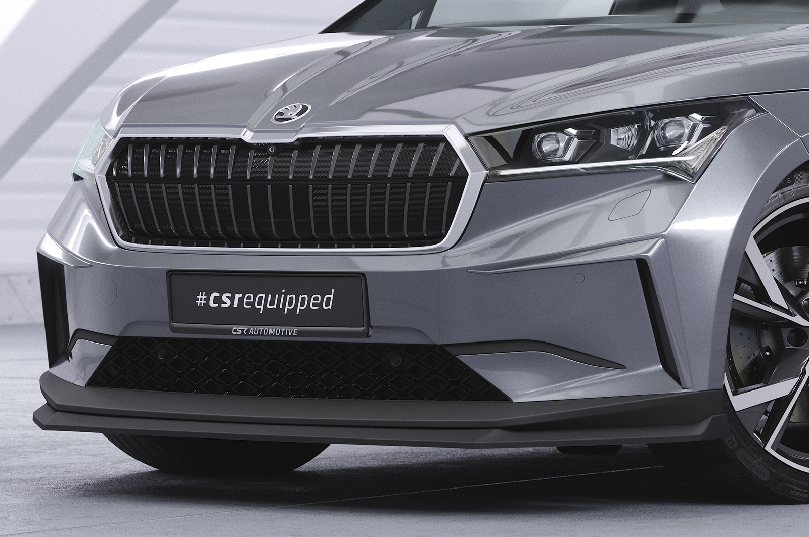 Lame de parechoc avant pour Skoda Enyaq iV toutes carrosseries (depuis 2020) - Fabriqué en ABS (6 finitions au choix)