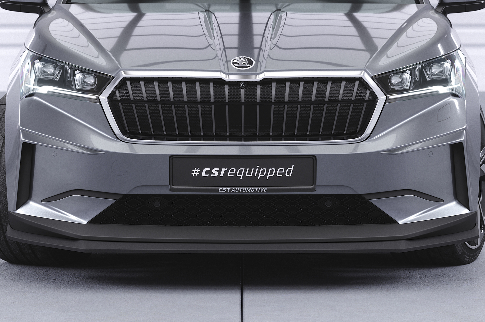 Lame de parechoc avant pour Skoda Enyaq iV toutes carrosseries (depuis 2020) - Fabriqué en ABS (6 finitions au choix)