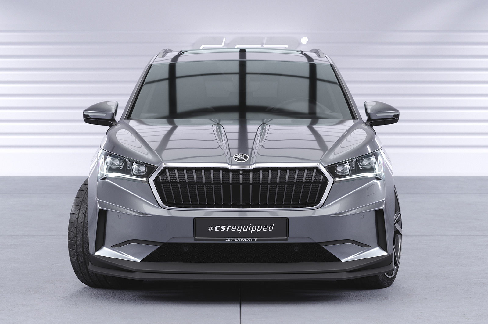Lame de parechoc avant pour Skoda Enyaq iV toutes carrosseries (depuis 2020) - Fabriqué en ABS (6 finitions au choix)