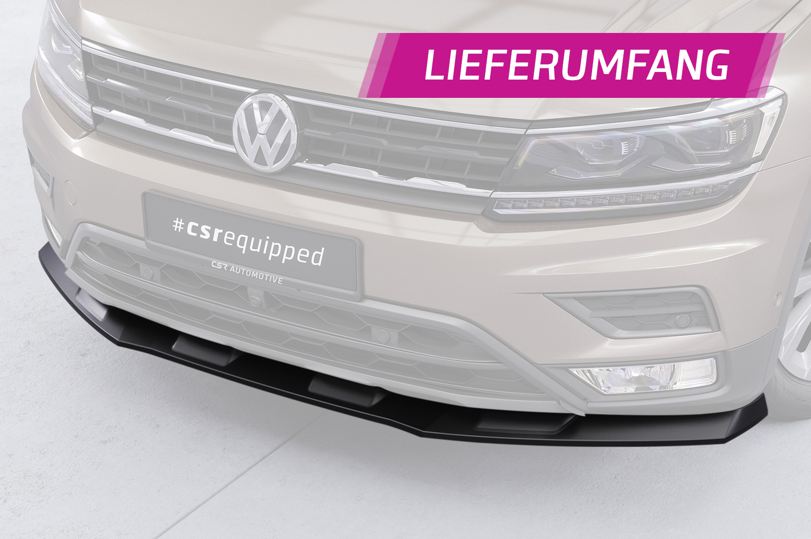 Lame de parechoc avant pour VW Tiguan 2 (Typ AD) finition de base (2016-06/2020) - Fabriqué en ABS (6 finitions au choix)