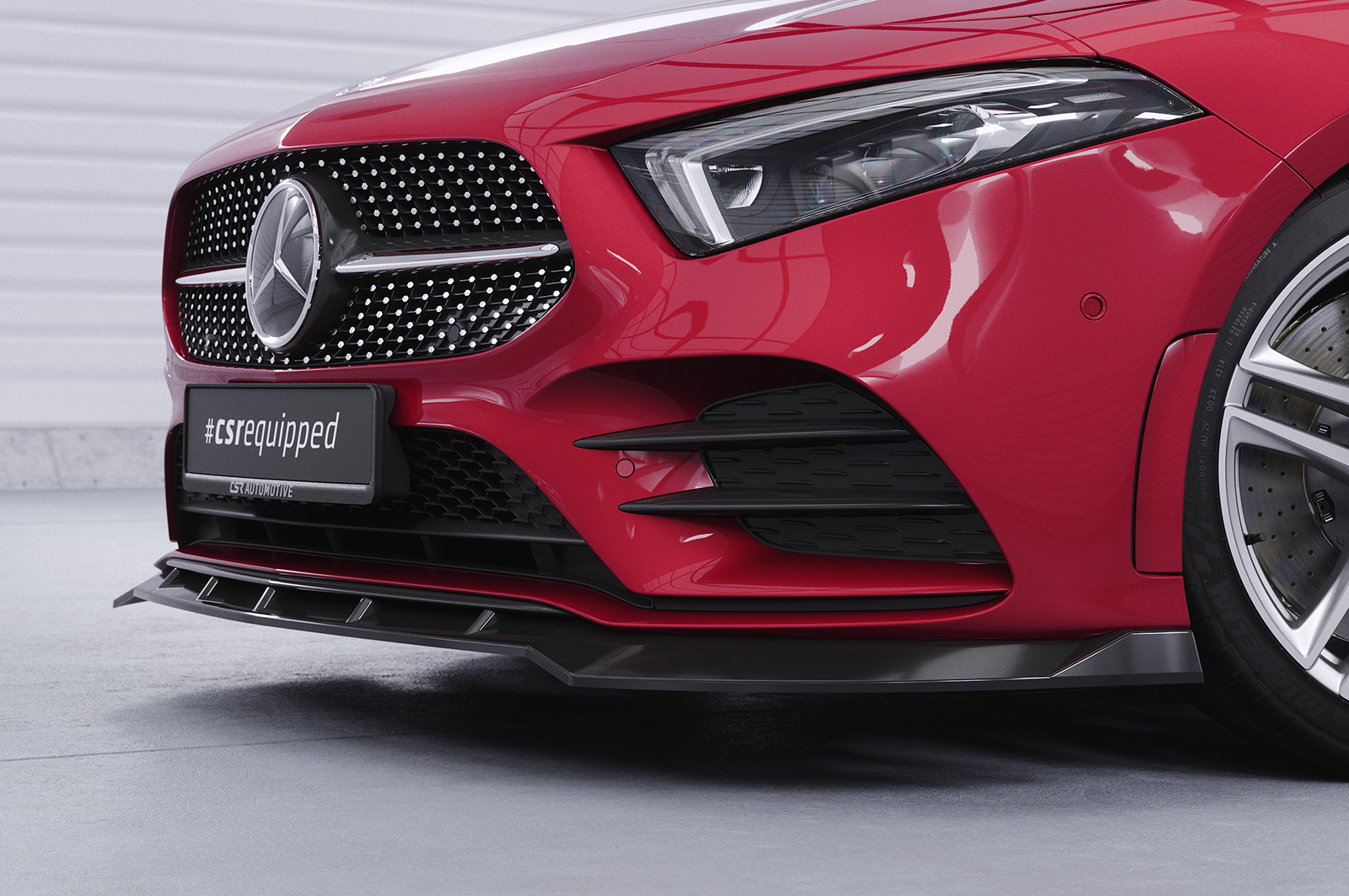 Lame de parechoc avant pour Mercedes-Benz Classe A W177 AMG-Line / A35 AMG (depuis 2018) - Fabriqué en ABS (6 finitions au choix)