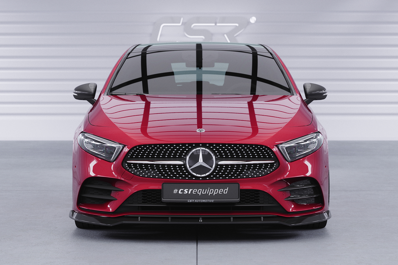 Lame de parechoc avant pour Mercedes-Benz Classe A W177 AMG-Line / A35 AMG (depuis 2018) - Fabriqué en ABS (6 finitions au choix)