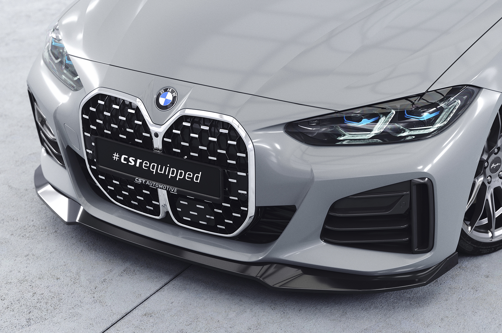 Lame de parechoc avant pour BMW Série 4 (G26) / i4 Gran coupé Pack M / sowie M50 et M440i (depuis 2020) - Fabriqué en ABS (6 finitions au choix)