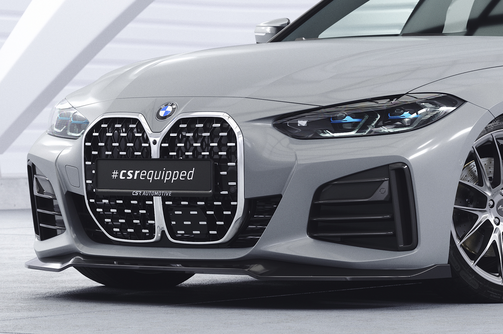 Lame de parechoc avant pour BMW Série 4 (G26) / i4 Gran coupé Pack M / sowie M50 et M440i (depuis 2020) - Fabriqué en ABS (6 finitions au choix)