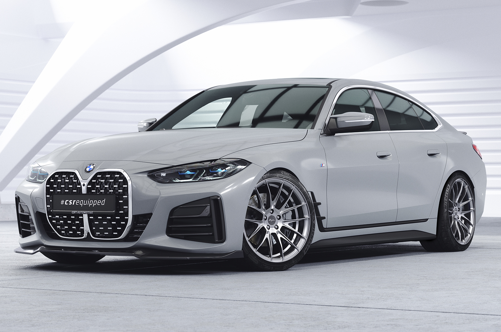 Lame de parechoc avant pour BMW Série 4 (G26) / i4 Gran coupé Pack M / sowie M50 et M440i (depuis 2020) - Fabriqué en ABS (6 finitions au choix)