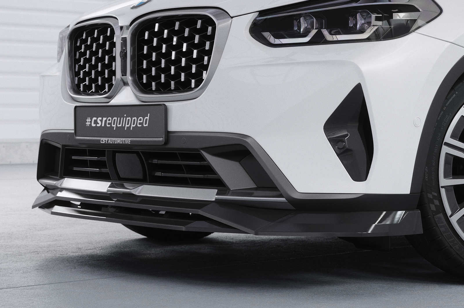 Lame de parechoc avant pour BMW X4 (G02) finition de base (facelift) (depuis 08/2021) - Fabriqué en ABS (6 finitions au choix)