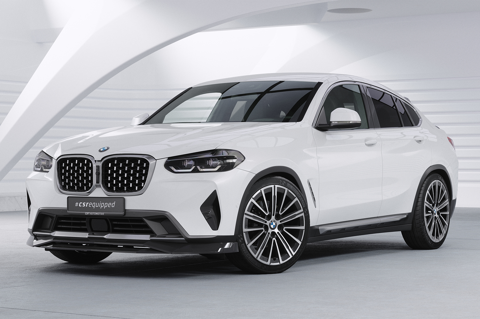 Lame de parechoc avant pour BMW X4 (G02) finition de base (facelift) (depuis 08/2021) - Fabriqué en ABS (6 finitions au choix)