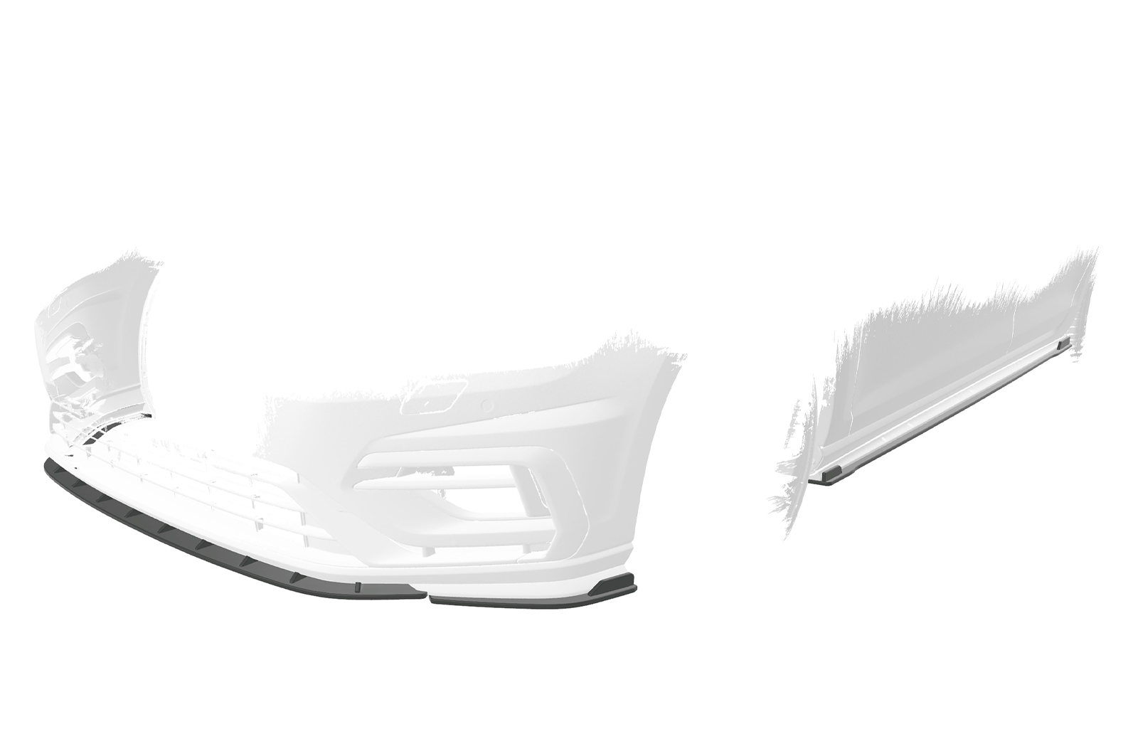 Lame de parechoc avant pour VW Golf 7 (Typ AU) R / R-Line (2017-2021) - Fabriqué en ABS 10mm (à peindre ou polir)
