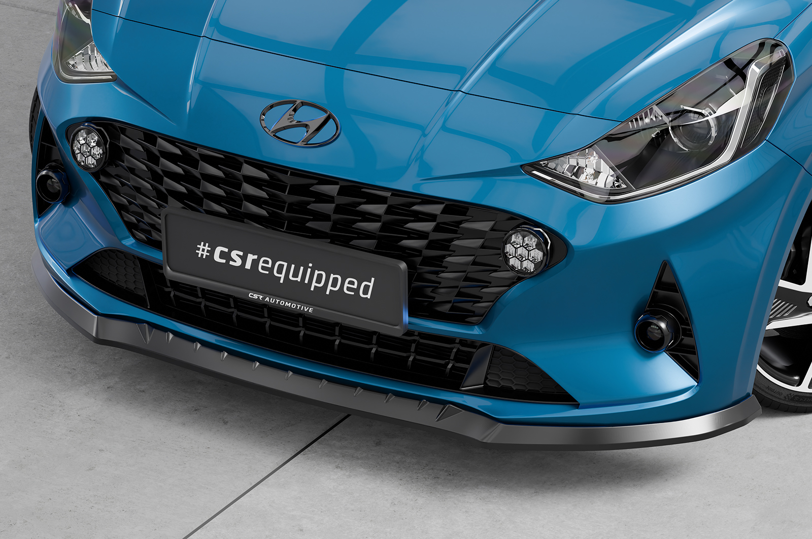 Lame de parechoc avant pour Hyundai I10 (3. Gen) toutes carrosseries (depuis 2019) - Fabriqué en ABS (6 finitions au choix)