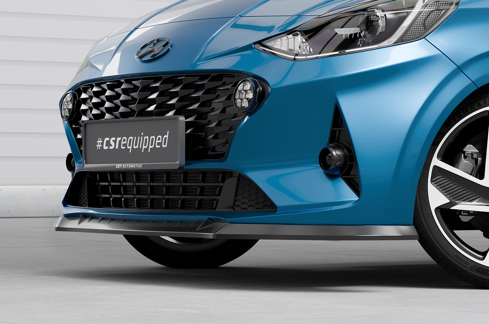 Lame de parechoc avant pour Hyundai I10 (3. Gen) toutes carrosseries (depuis 2019) - Fabriqué en ABS (6 finitions au choix)