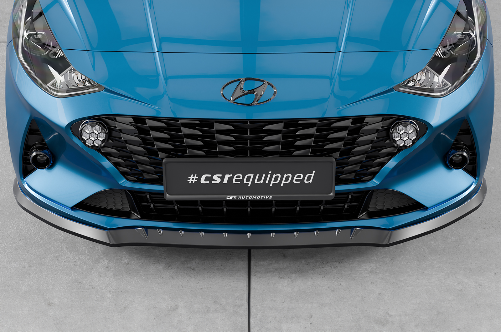 Lame de parechoc avant pour Hyundai I10 (3. Gen) toutes carrosseries (depuis 2019) - Fabriqué en ABS (6 finitions au choix)