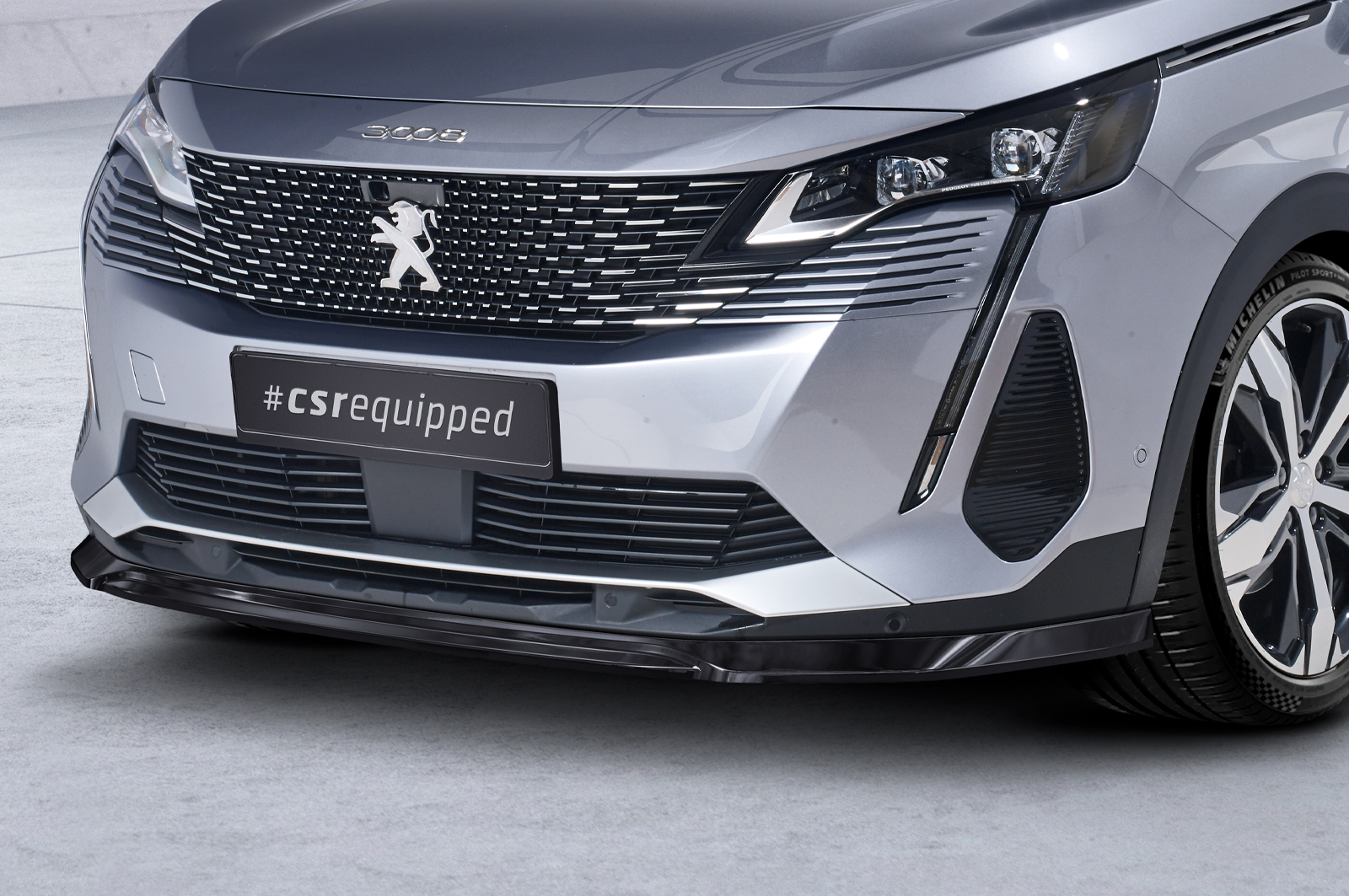 Lame de parechoc avant pour Peugeot 3008 (2. Gen) toutes carrosseries (facelift) (depuis 2020) - Fabriqué en ABS (6 finitions au choix)
