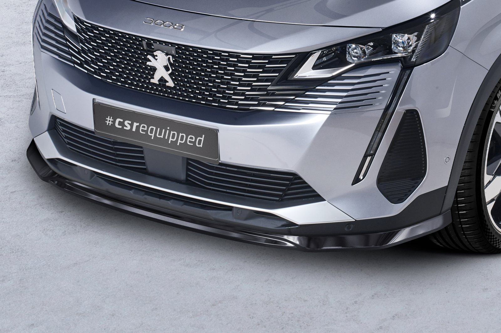 Lame de parechoc avant pour Peugeot 3008 (2. Gen) toutes carrosseries (facelift) (depuis 2020) - Fabriqué en ABS (6 finitions au choix)