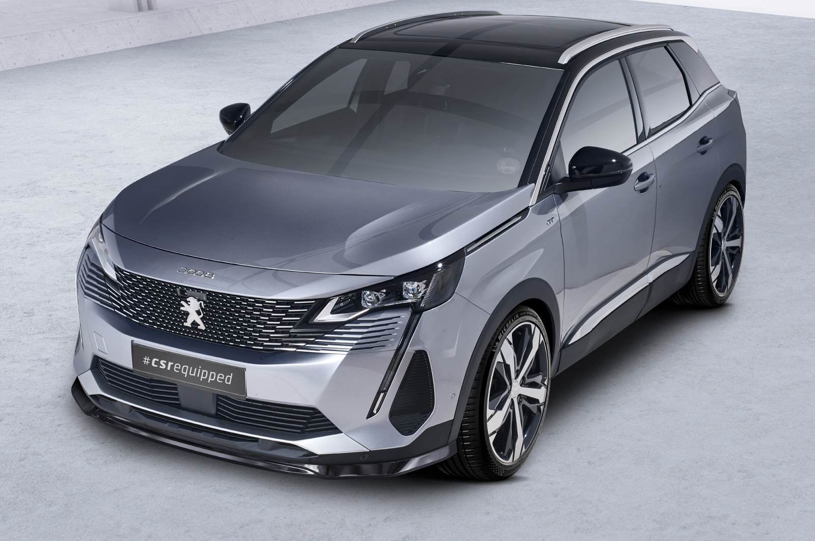 Lame de parechoc avant pour Peugeot 3008 (2. Gen) toutes carrosseries (facelift) (depuis 2020) - Fabriqué en ABS (6 finitions au choix)