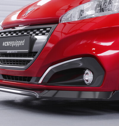 Lame de parechoc avant pour Peugeot 208 GTi (facelift) (10/2014-04/2018) - Fabriqué en ABS (6 finitions au choix)