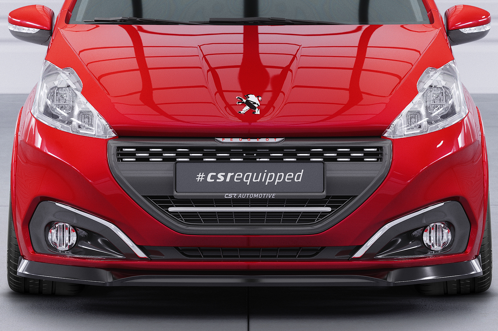 Lame de parechoc avant pour Peugeot 208 GTi (facelift) (10/2014-04/2018) - Fabriqué en ABS (6 finitions au choix)