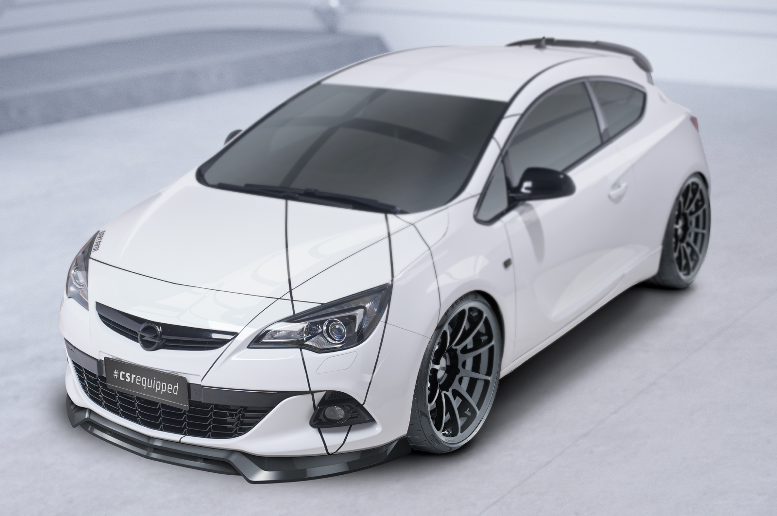 Lame de parechoc avant pour Opel Astra J GTC (facelift) (01/2012-04/2018) - Fabriqué en ABS (6 finitions au choix)