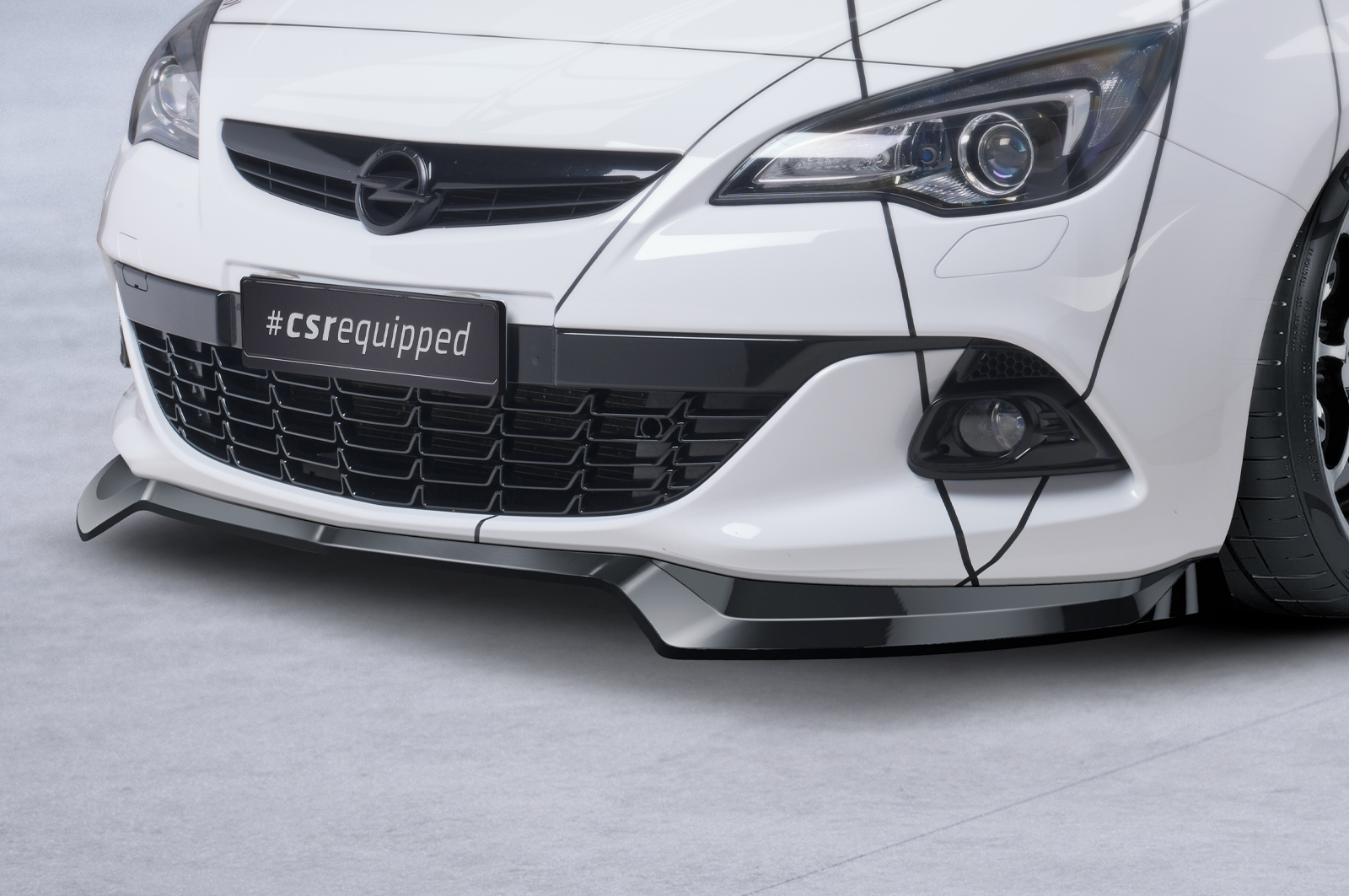 Lame de parechoc avant pour Opel Astra J GTC (facelift) (01/2012-04/2018) - Fabriqué en ABS (6 finitions au choix)