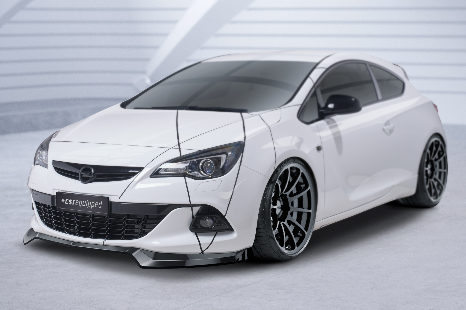 Lame de parechoc avant pour Opel Astra J GTC (facelift) (01/2012-04/2018) - Fabriqué en ABS (6 finitions au choix)