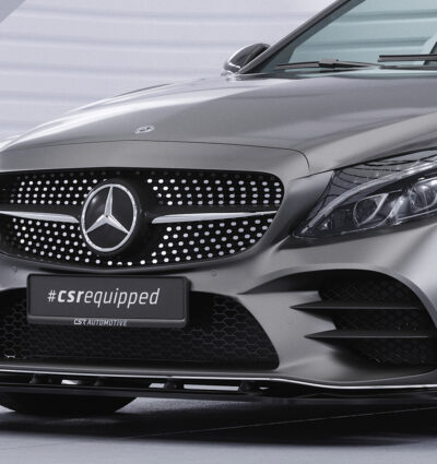 Lame de parechoc avant pour Mercedes-Benz Classe C C205 / A205 / W205 / V205 / S205 coupé / cabriolet / berline et T-Modell (facelift) (03/2018-2021) - Fabriqué en ABS (6 finitions au choix)
