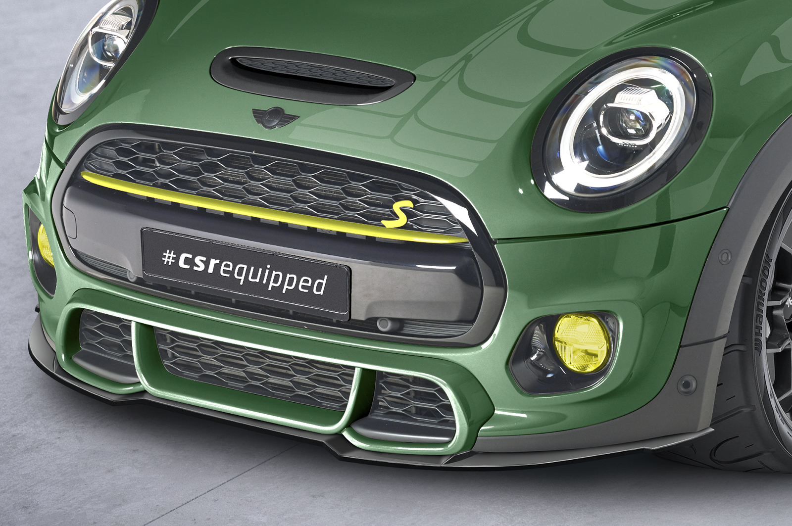 Lame de parechoc avant pour Mini F55 / F56 / F57 One / Cooper / Cooper S / JCW (1.facelift) - avec John Cooper Works Trim (2018-2021) - Fabriqué en ABS (6 finitions au choix)