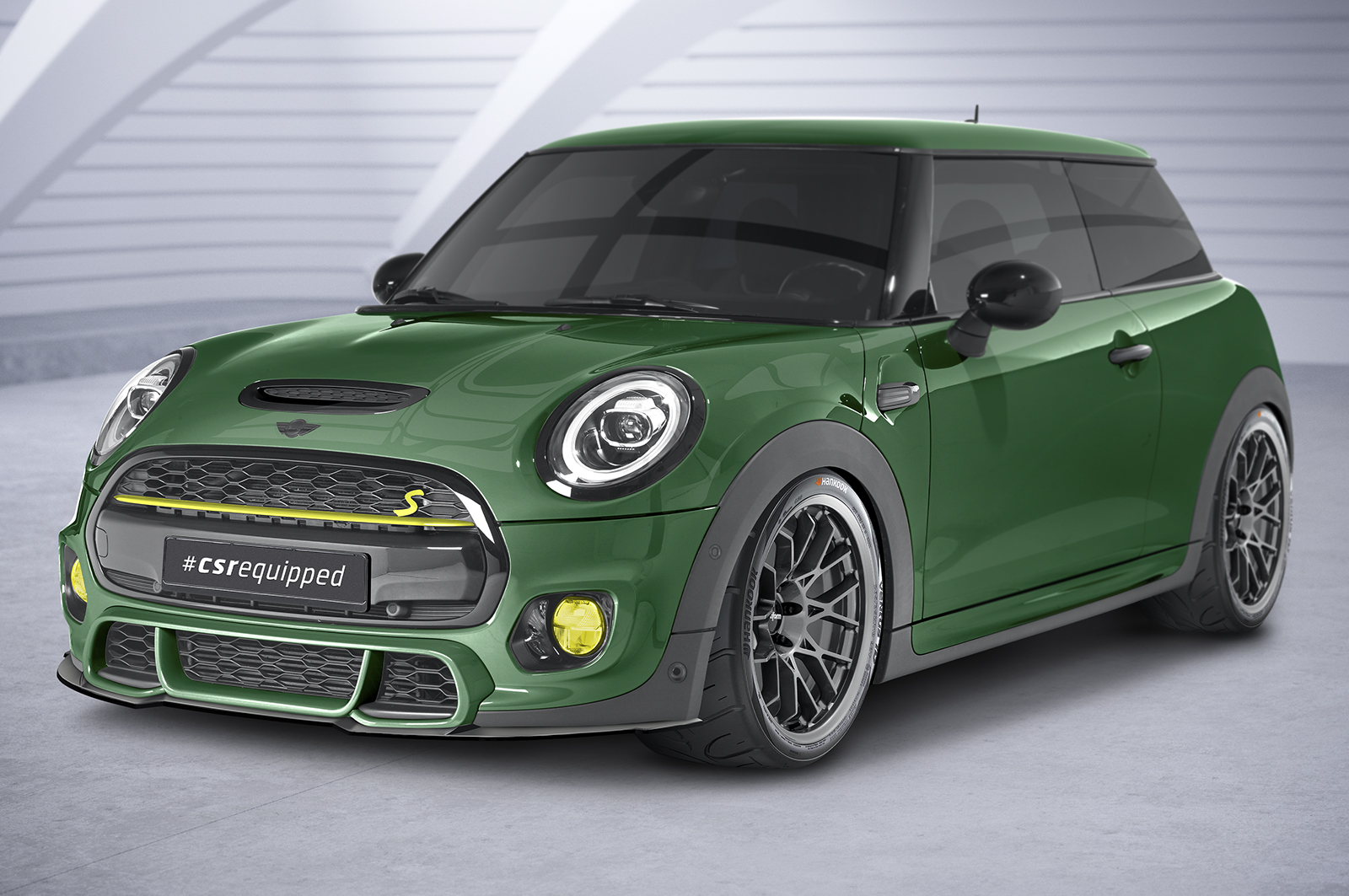 Lame de parechoc avant pour Mini F55 / F56 / F57 One / Cooper / Cooper S / JCW (1.facelift) - avec John Cooper Works Trim (2018-2021) - Fabriqué en ABS (6 finitions au choix)