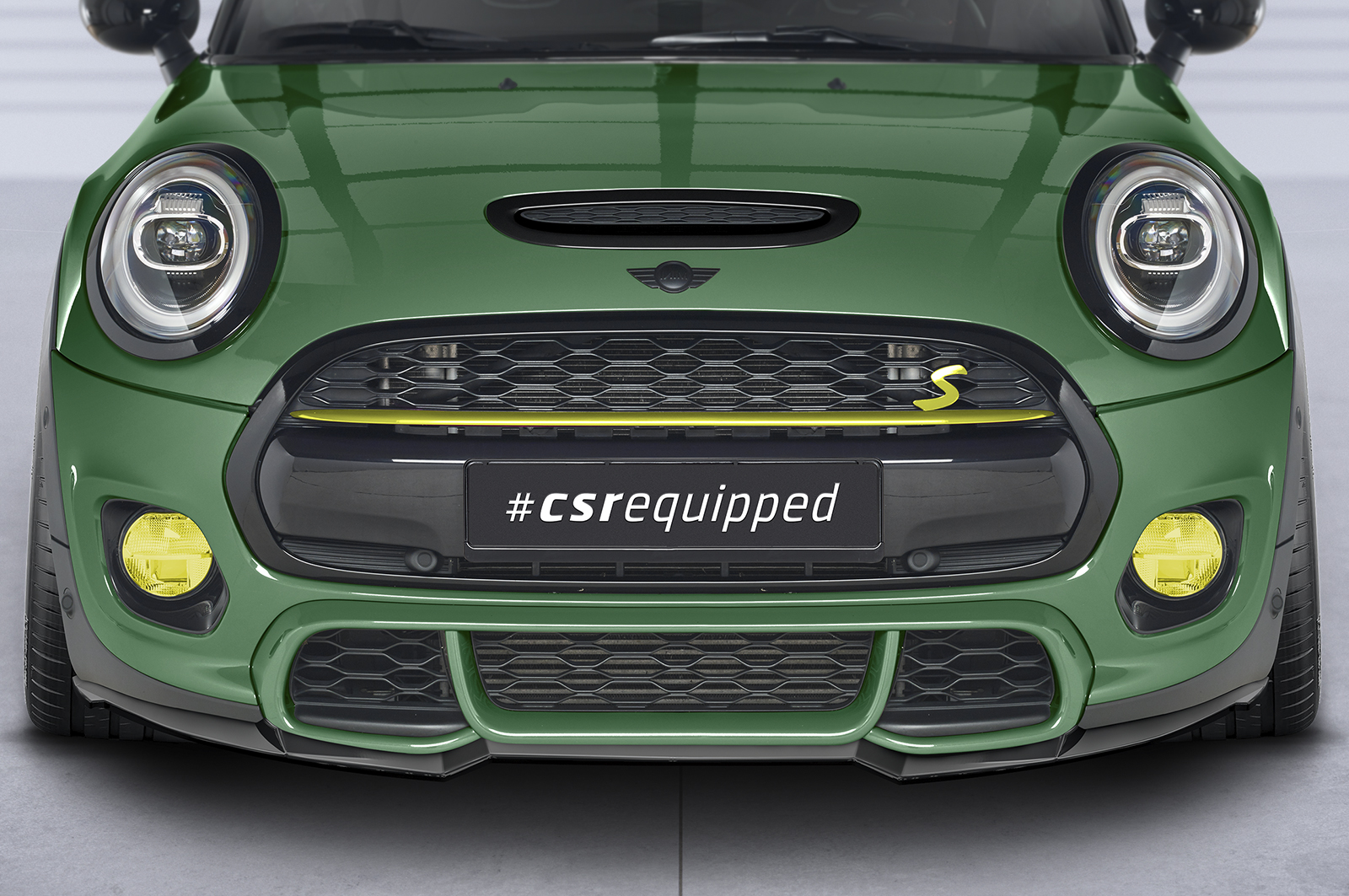 Lame de parechoc avant pour Mini F55 / F56 / F57 One / Cooper / Cooper S / JCW (1.facelift) - avec John Cooper Works Trim (2018-2021) - Fabriqué en ABS (6 finitions au choix)