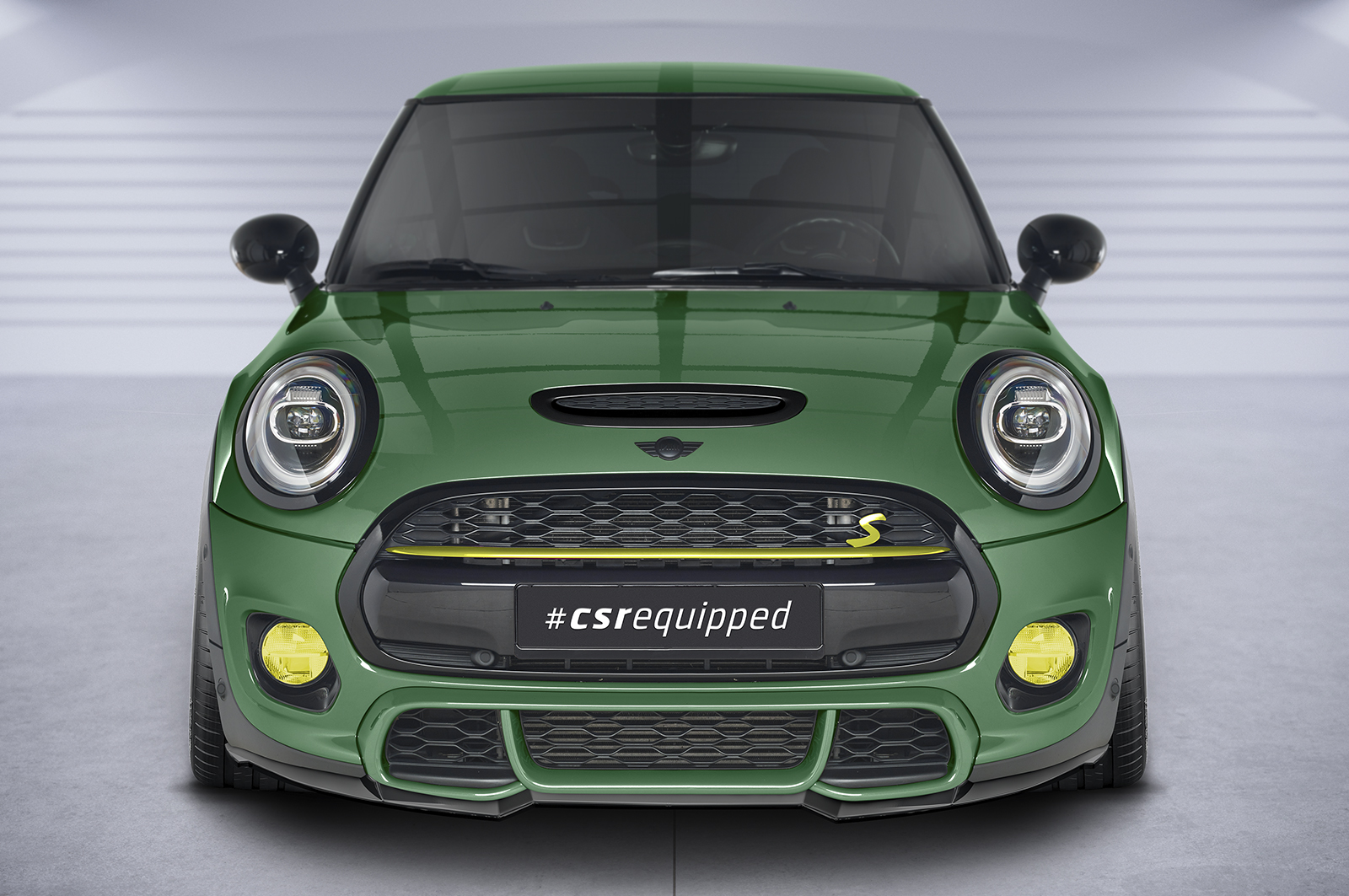 Lame de parechoc avant pour Mini F55 / F56 / F57 One / Cooper / Cooper S / JCW (1.facelift) - avec John Cooper Works Trim (2018-2021) - Fabriqué en ABS (6 finitions au choix)