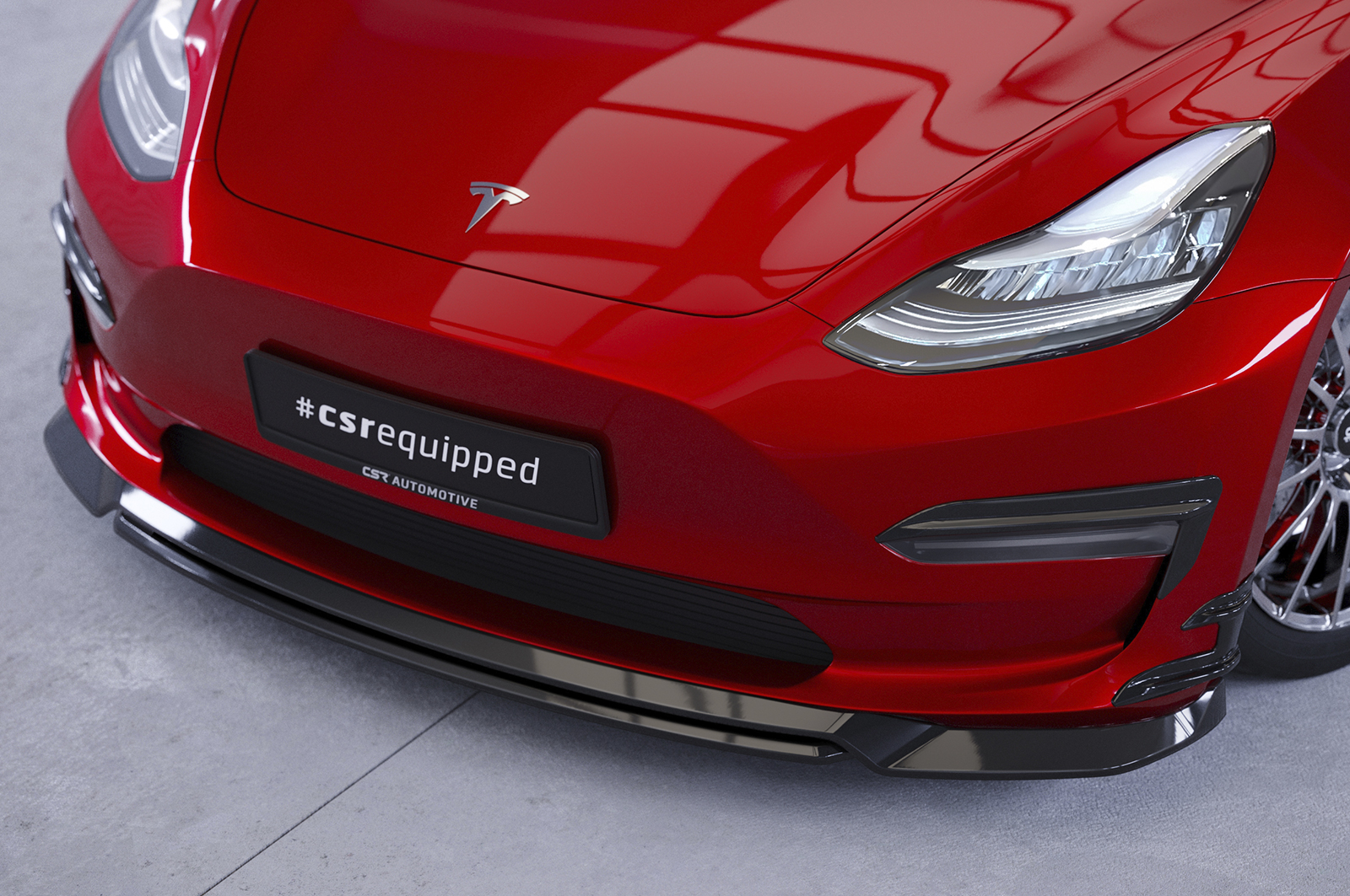 Lame de parechoc avant pour Tesla Model 3 toutes carrosseries (depuis 2017) - Fabriqué en ABS (6 finitions au choix)
