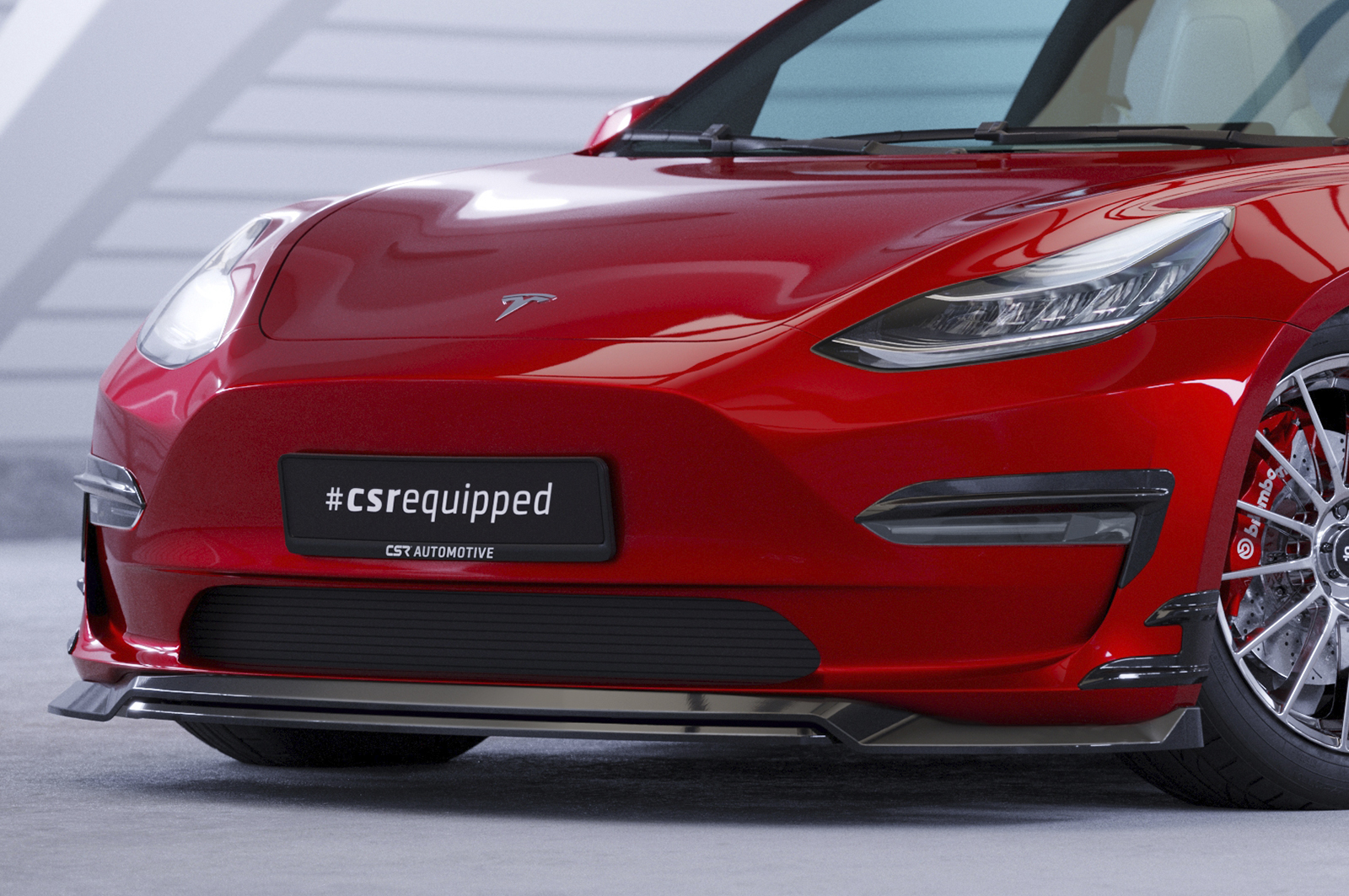 Lame de parechoc avant pour Tesla Model 3 toutes carrosseries (depuis 2017) - Fabriqué en ABS (6 finitions au choix)