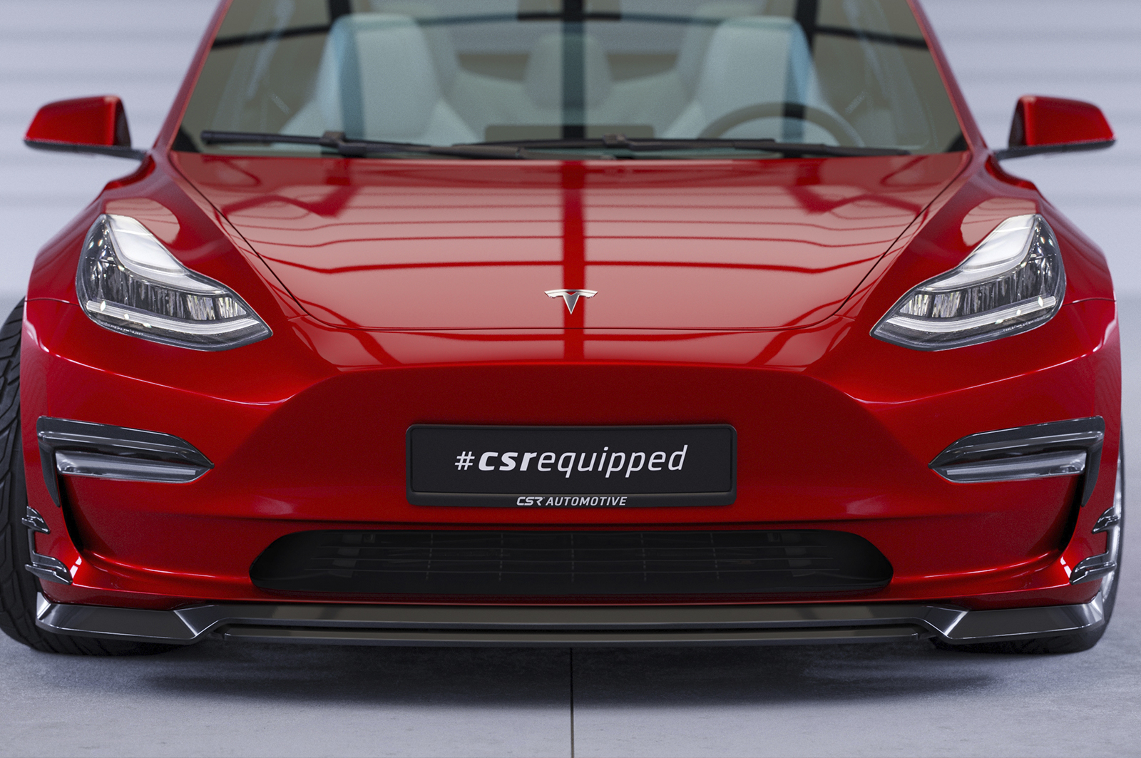 Lame de parechoc avant pour Tesla Model 3 toutes carrosseries (depuis 2017) - Fabriqué en ABS (6 finitions au choix)