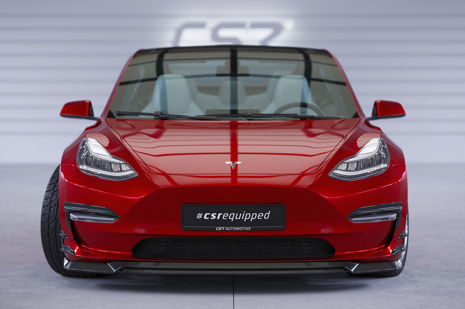 Lame de parechoc avant pour Tesla Model 3 toutes carrosseries (depuis 2017) - Fabriqué en ABS (6 finitions au choix)