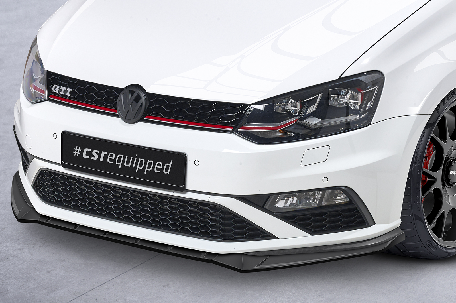 Lame de parechoc avant pour VW Polo V (Typ 6C) GTI (facelift) (2014-2017) - Fabriqué en ABS (6 finitions au choix)