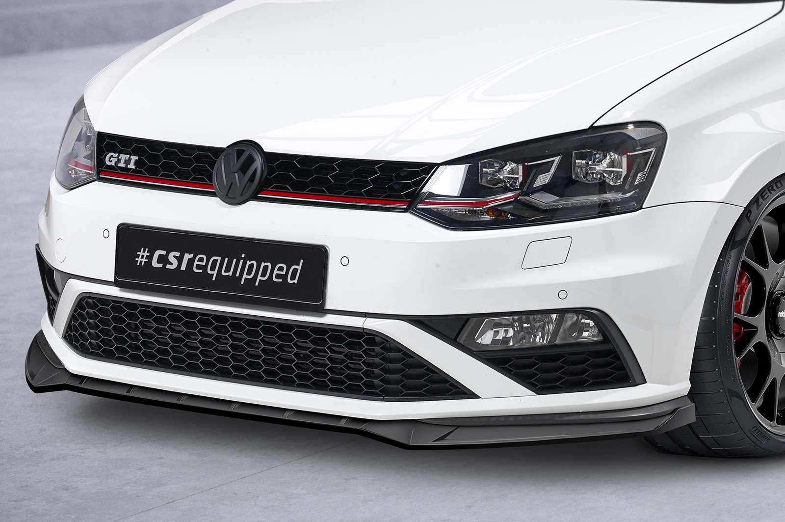 Lame de parechoc avant pour VW Polo V (Typ 6C) GTI (facelift) (2014-2017) - Fabriqué en ABS (6 finitions au choix)