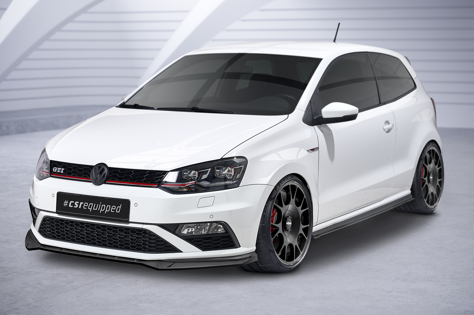 Lame de parechoc avant pour VW Polo V (Typ 6C) GTI (facelift) (2014-2017) - Fabriqué en ABS (6 finitions au choix)