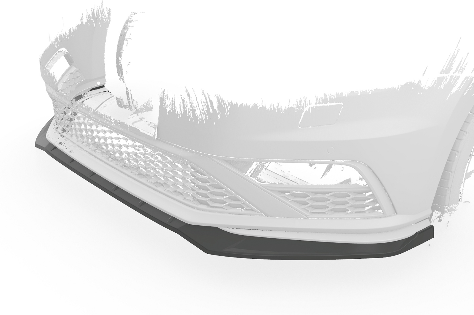 Lame de parechoc avant pour VW Polo V (Typ 6C) GTI (facelift) (2014-2017) - Fabriqué en ABS (6 finitions au choix)