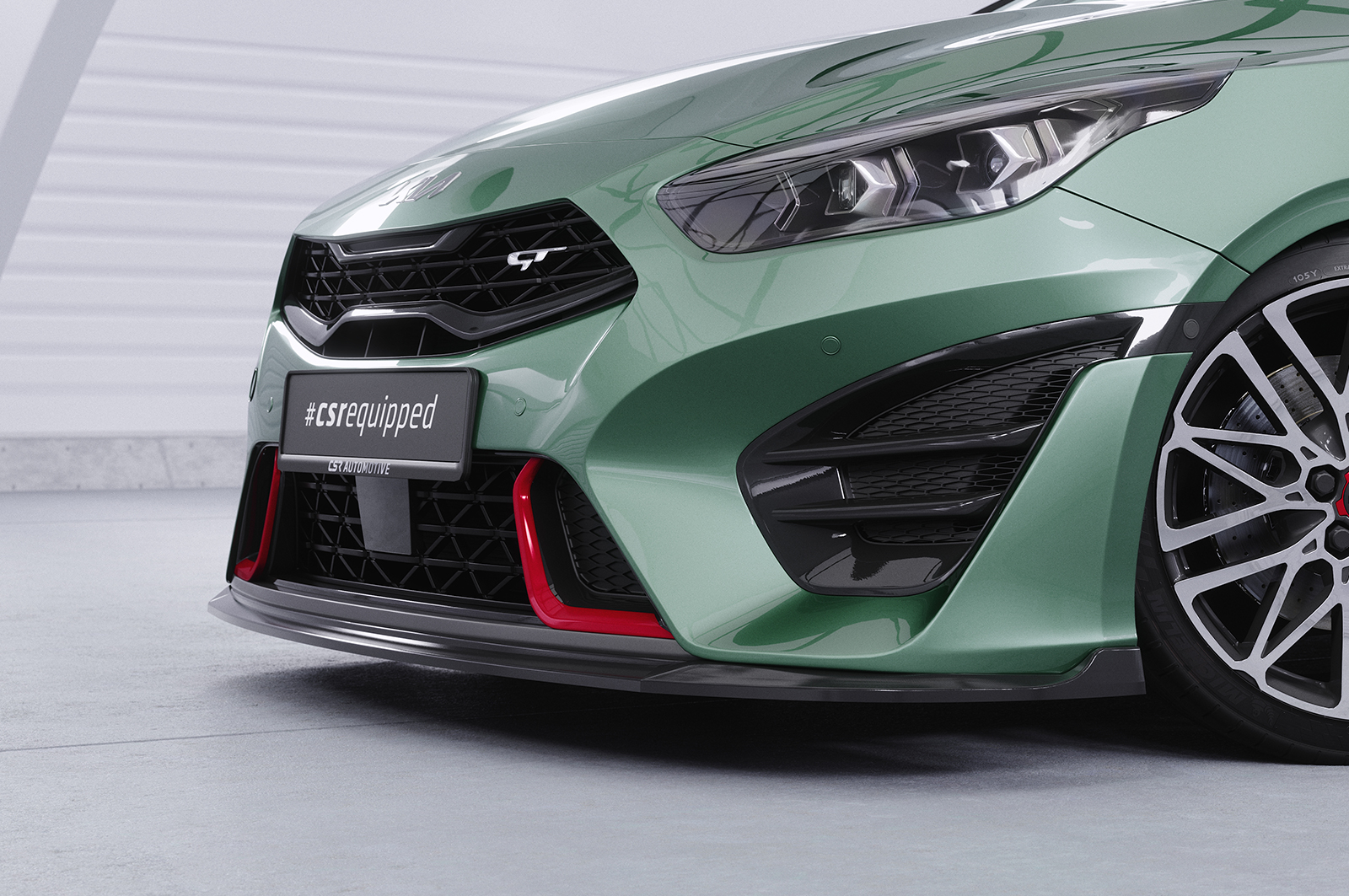 Lame de parechoc avant pour Kia ProCeed (CD) GT (facelift) (depuis 2021) - Fabriqué en ABS (6 finitions au choix)