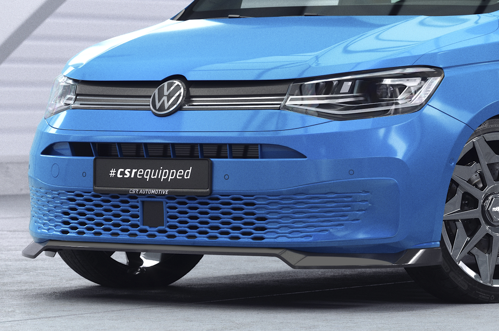 Lame de parechoc avant pour VW Caddy 5 (Typ SB) toutes carrosseries (depuis 2020) - Fabriqué en ABS (6 finitions au choix)