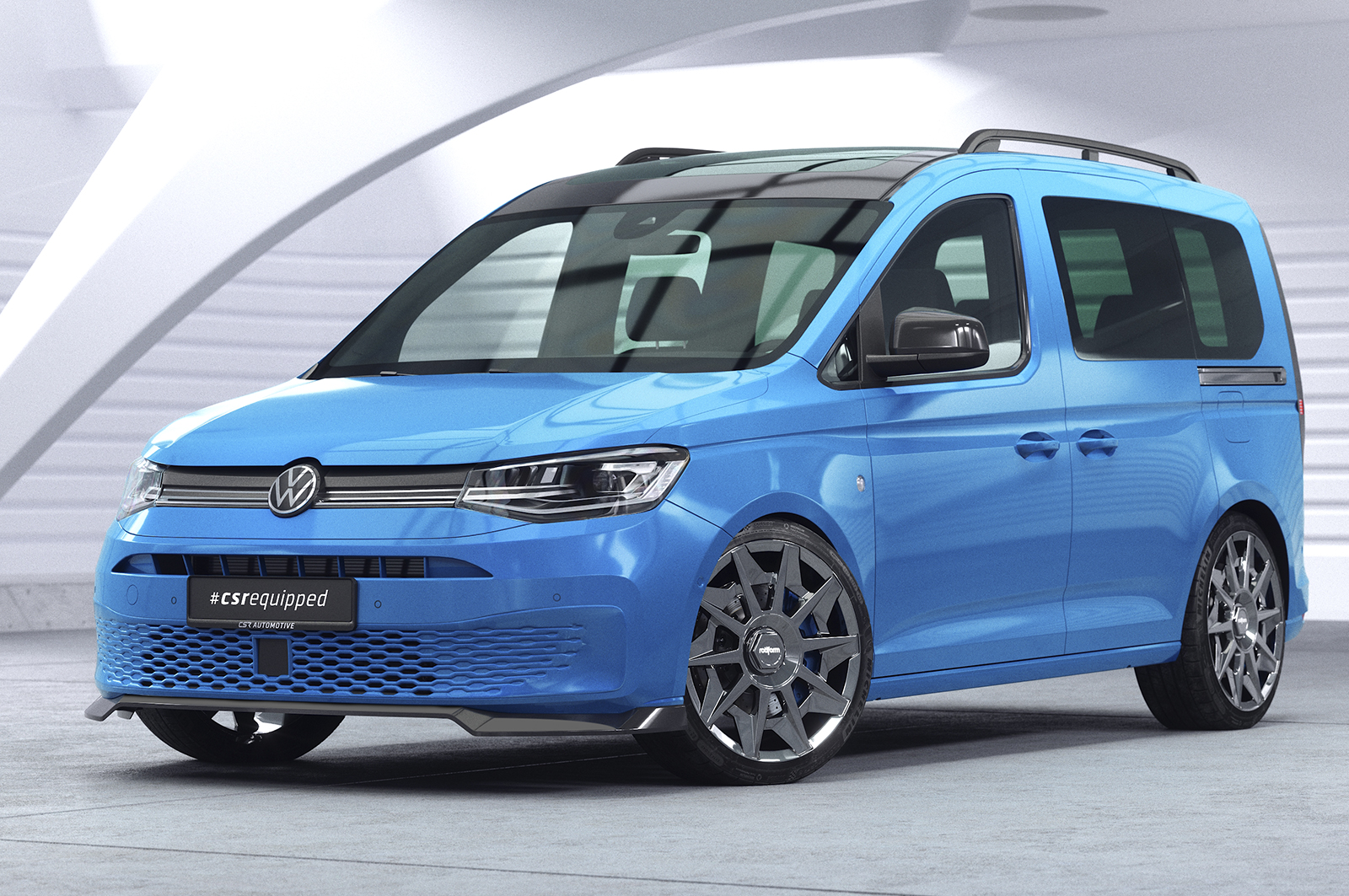 Lame de parechoc avant pour VW Caddy 5 (Typ SB) toutes carrosseries (depuis 2020) - Fabriqué en ABS (6 finitions au choix)