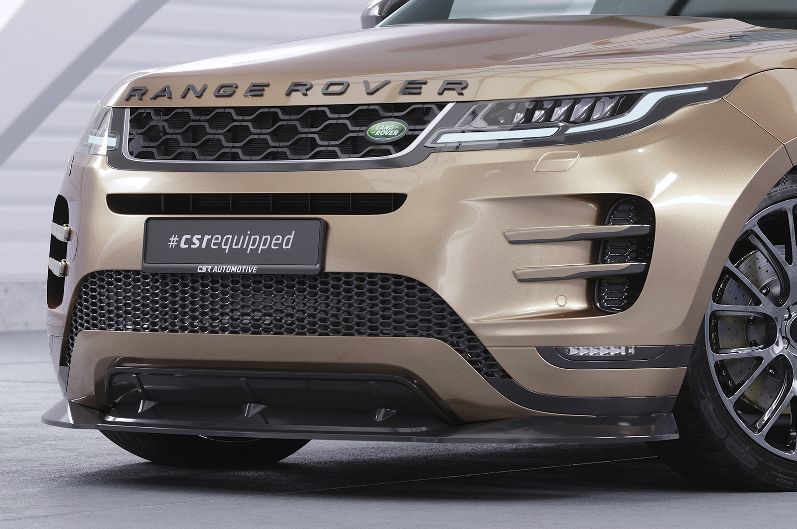 Lame de parechoc avant pour Land Rover Range Rover Evoque (2. Gen / L551) R-Dynamic / Autobiography / HST (depuis 2019) - Fabriqué en ABS (6 finitions au choix)