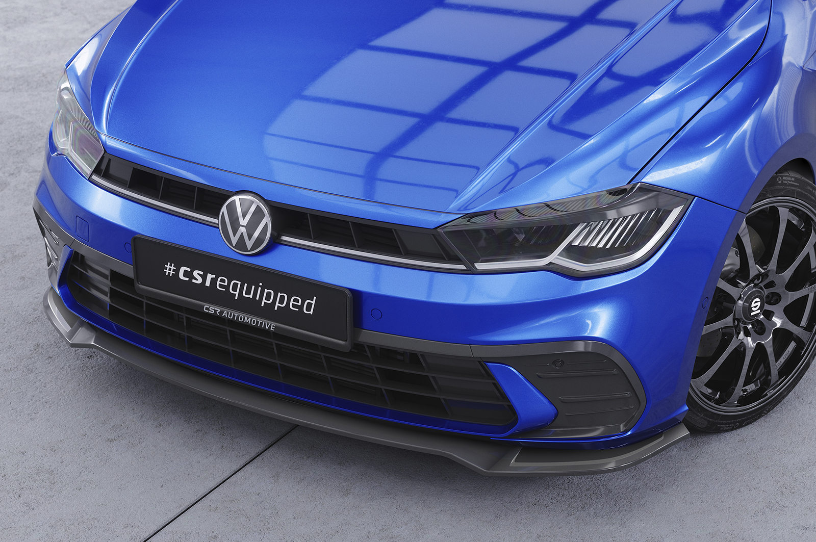 Lame de parechoc avant pour VW Polo VI 2G (Typ AW) facelift (depuis 2021) - Fabriqué en ABS (6 finitions au choix)